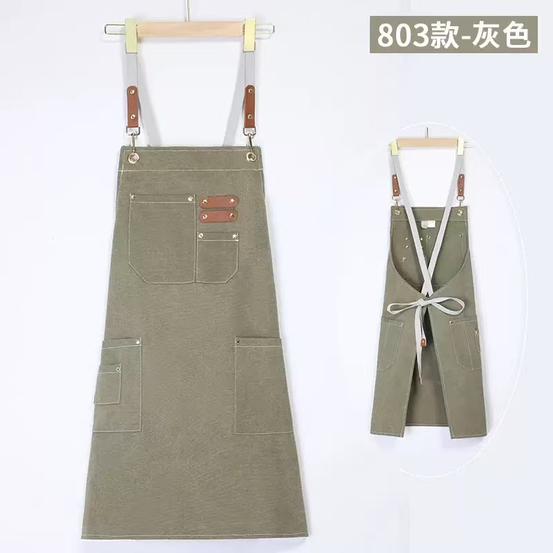 Direct sales and wholesale of 803 canvas aprons in solid color from the manufacturer. High-end 16-inch polyester-cotton washed aprons for both men and women Application Scenario