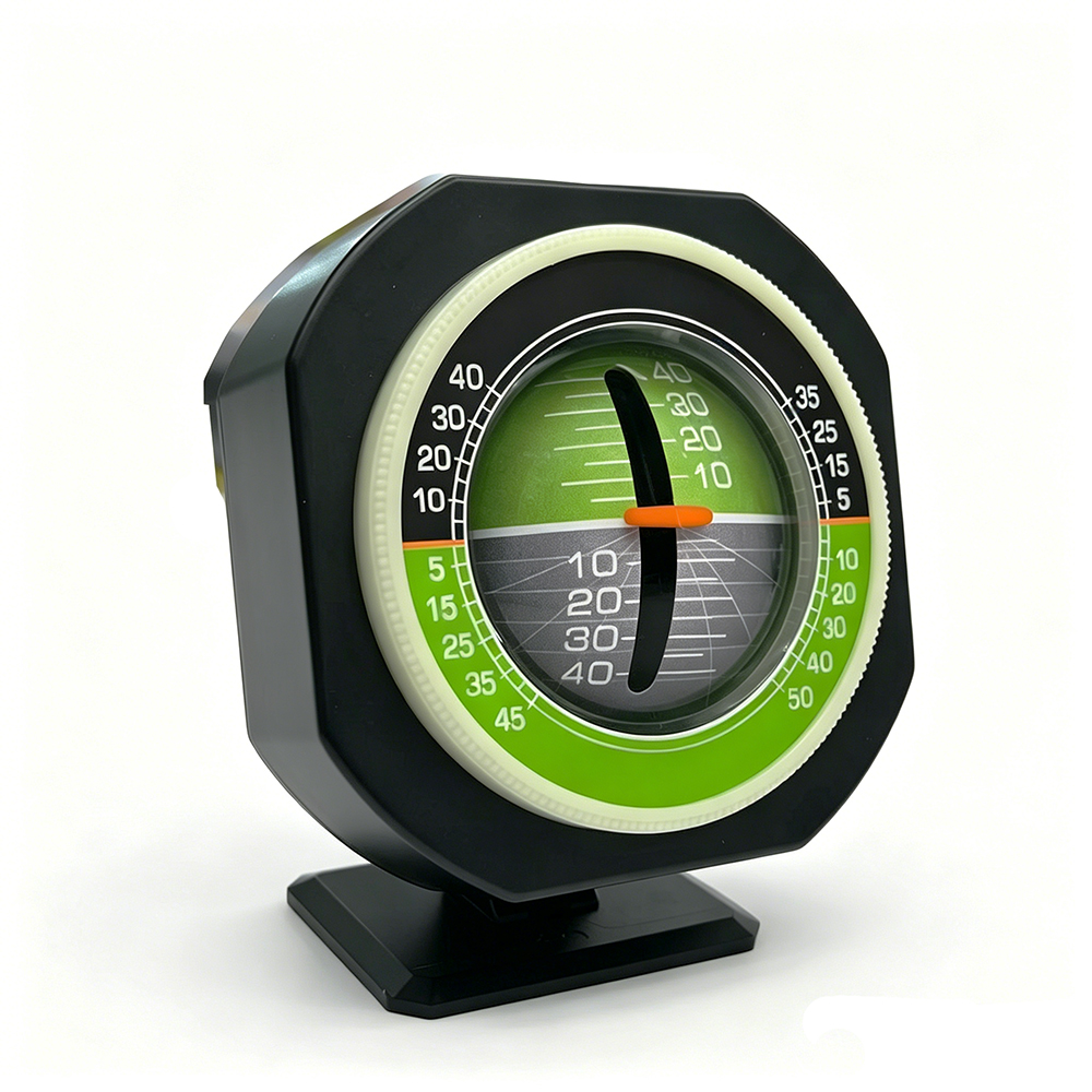 The vehicle slope gauge is equipped with a light