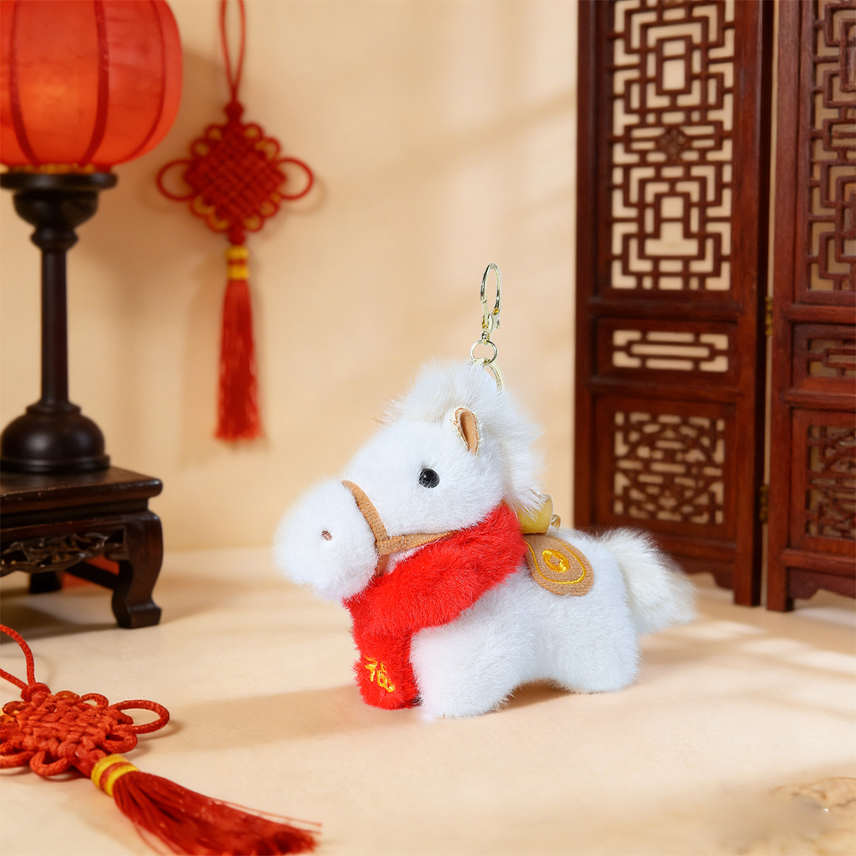 New Year's Products for 2026: Horse Year mascot, Little Horse Pendant, plush toy, small doll, doll, pendant, wholesale, cartoon plush accessories Specification image