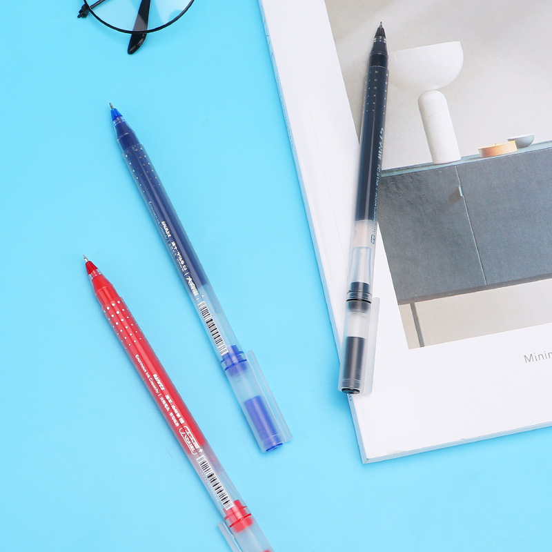 Bao Ke Quick-drying gel pen, student large-capacity gel pen, 0.5mm, exam and office black, blue and red signature pen Specification image