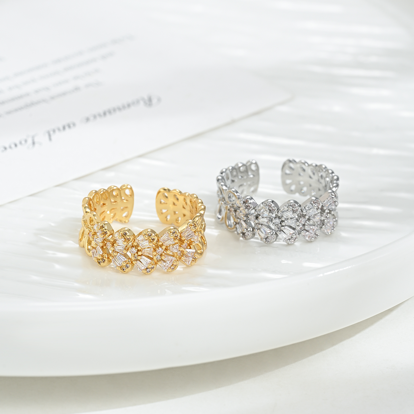 A new trendy, light luxury ring with an adjustable opening that is fashionable and versatile