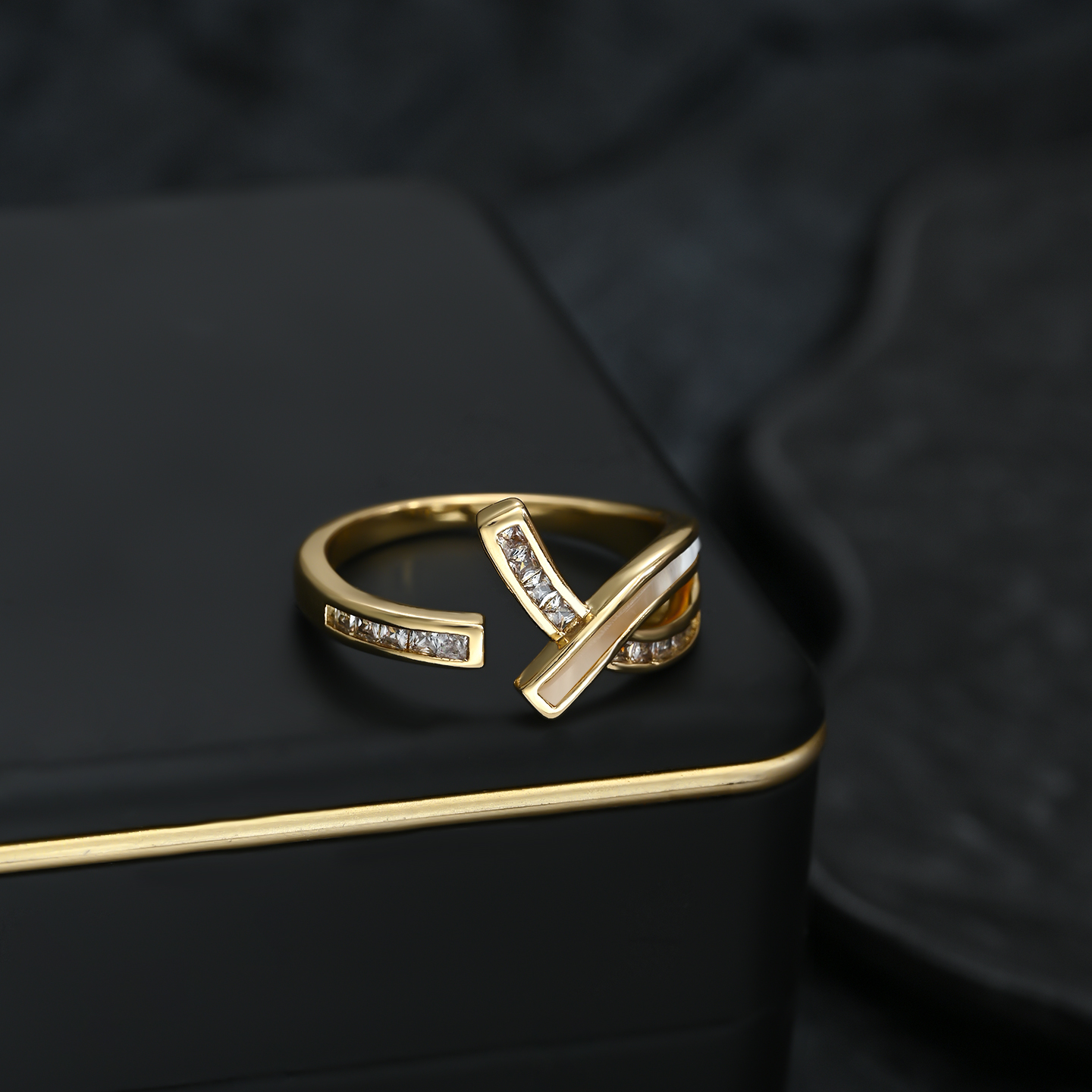Nueva apertura ligera de lujo ajustable moda versátil anillo Item Picture