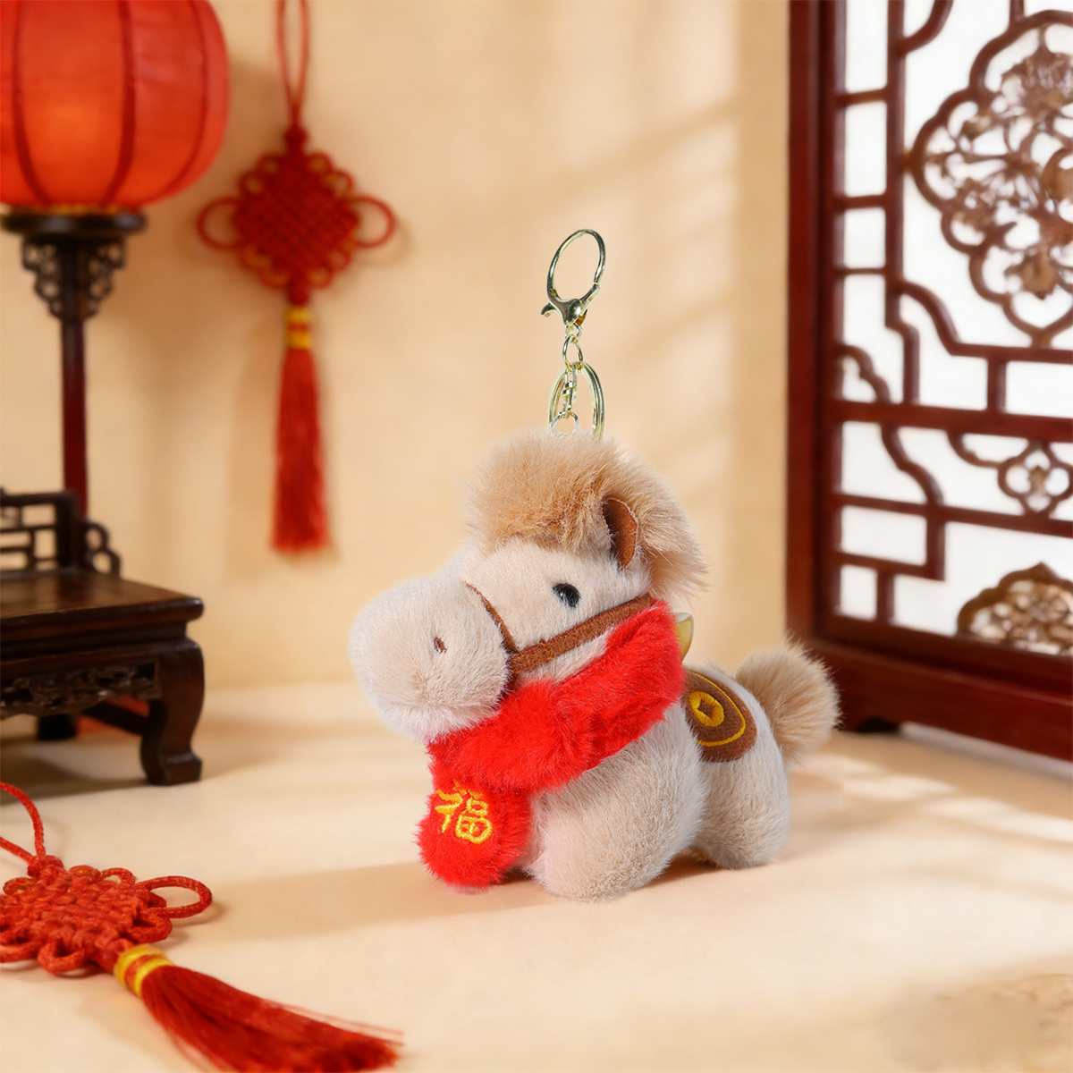 New Year's Products for 2026: Horse Year mascot, Little Horse Pendant, plush toy, small doll, doll, pendant, wholesale, cartoon plush accessories details Picture