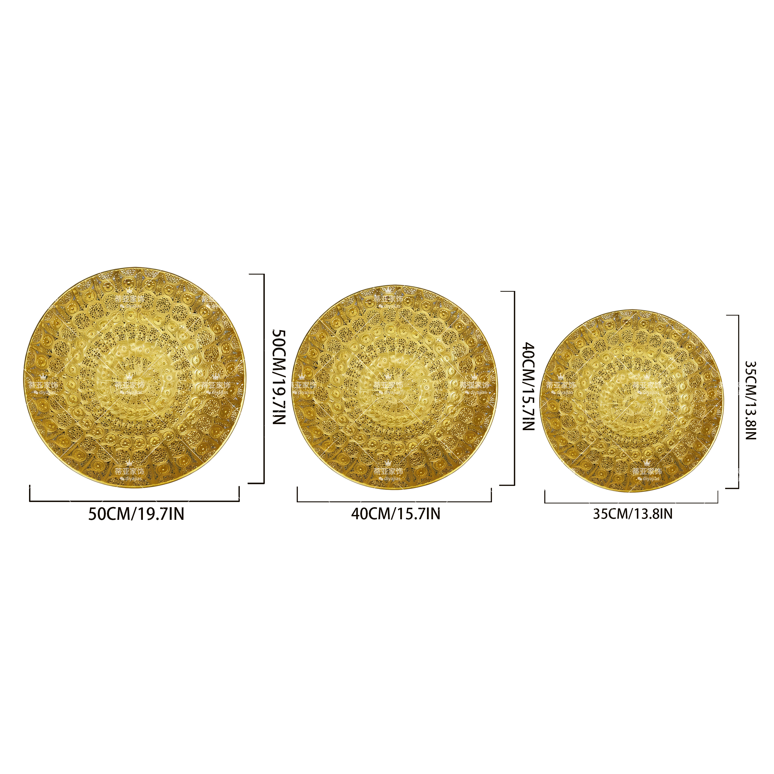 A golden decorative plate as the main body, a wedding fruit plate, a retro court-style artificial flower velvet flower head gift and decoration piece