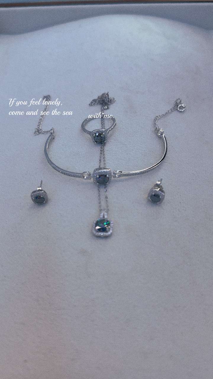 Todos plata conjuntos collares pendientes anillos pulseras tres piezas moda y versatilidad