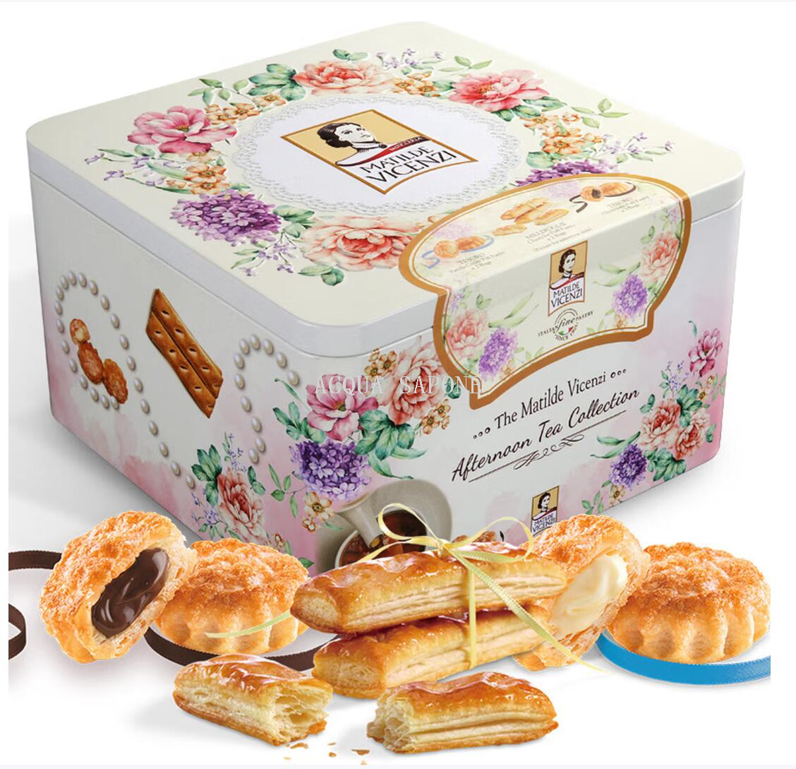 Free shipping! Italian imported Visini Flower Years Sharing Gift Box Chocolate Sandwich Cookies 750g