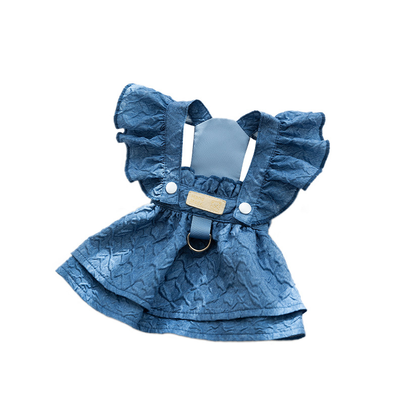 Blue denim fabric pet clothing, cat clothing, cool clothes Item Picture