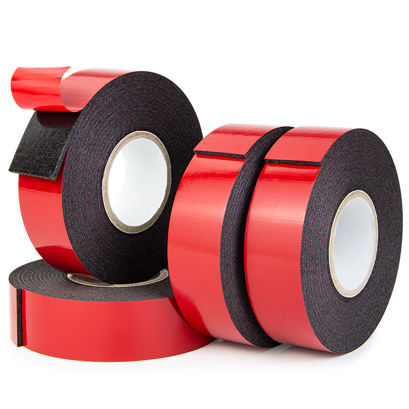 Red film PE foam double-sided tape, high-viscosity automotive sealing shock-absorbing nameplate, metal fixed foam sponge double-sided tape, 2.4cm*5m Specification image