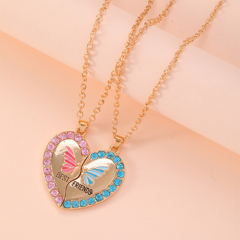 Good friend Summer cute butterfly heart jewelry necklace for children