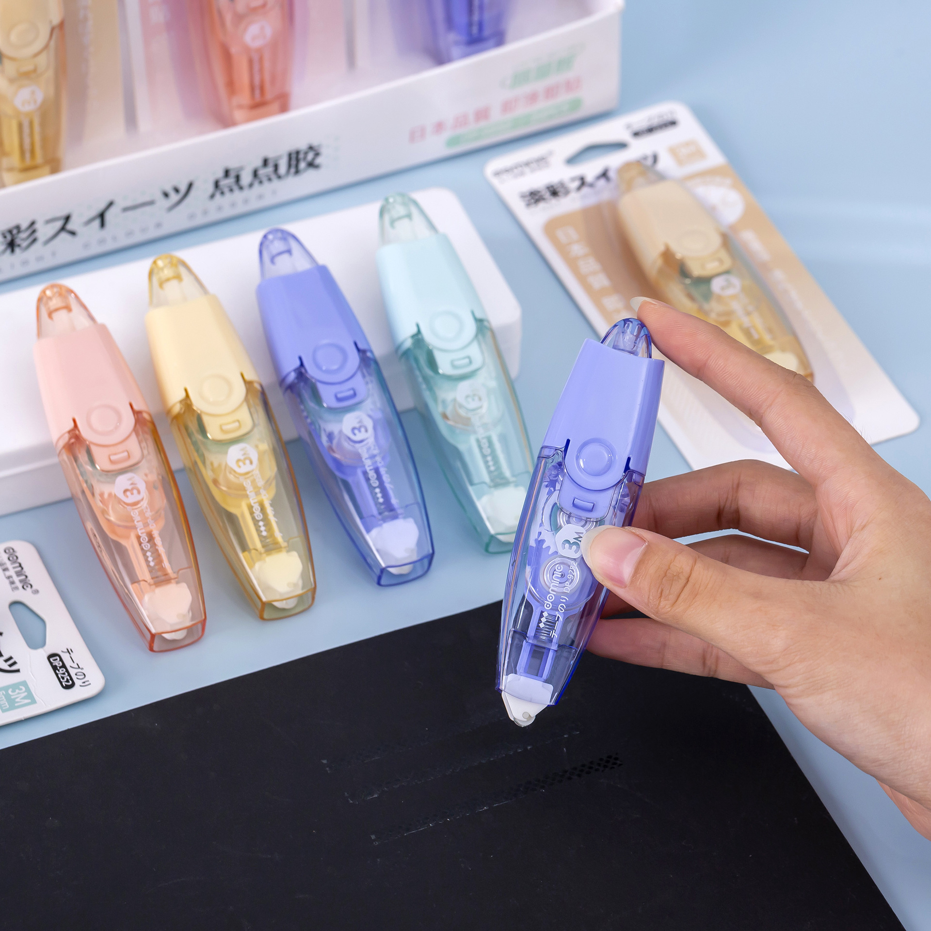 Domini 3m colored dot pen, high viscosity, no-trace correction tape, double-sided tape, student correction tape Specification image