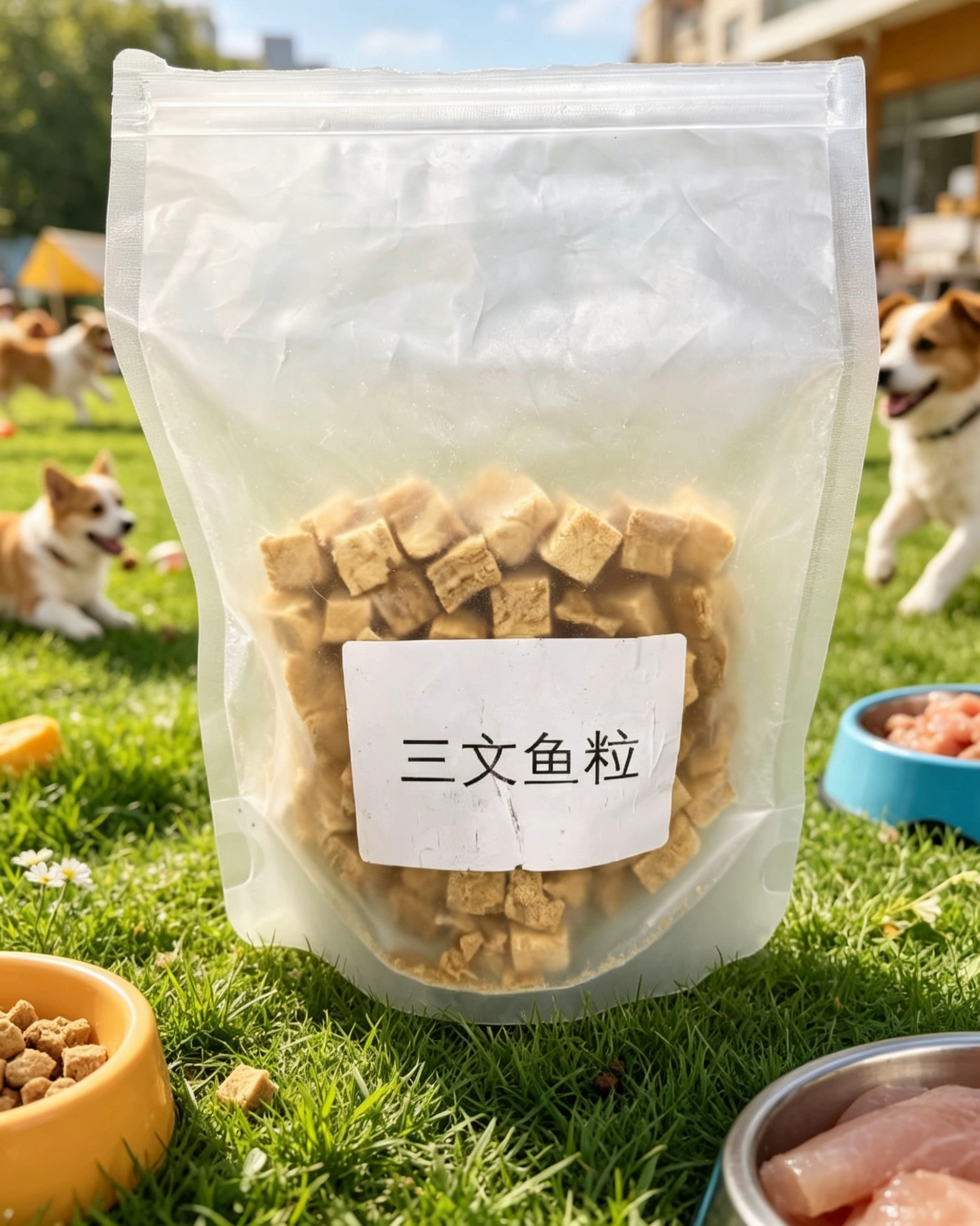 Raw bone and meat pieces, pet food bags, pet health and nutrition supplements, main food grade freeze-dried salmon pieces, egg yolk pieces, chicken and broiler liver snacks details Picture