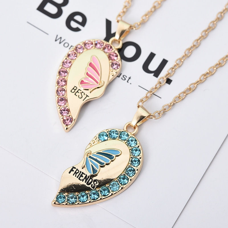 Good friend Summer cute butterfly heart jewelry necklace for children detail image 4
