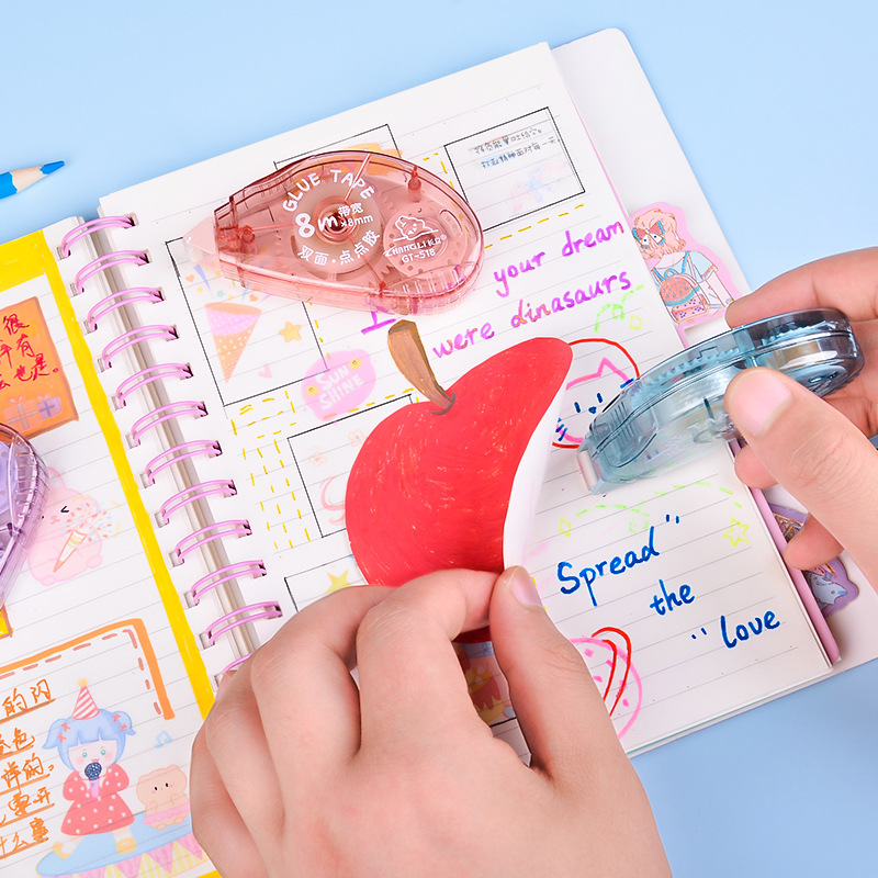 Changli Dot Dot Adhesive Double-sided notebook tape, student stationery, large capacity, high viscosity, financial office manual tape, transparent Application Scenario