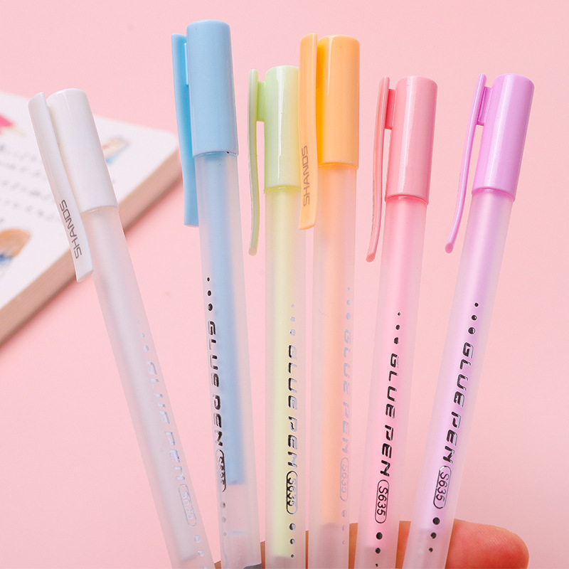 Colorful handmade glue pens, dot glue pens, quick-drying liquid glue, children's planner DIY pen-shaped dot glue details Picture