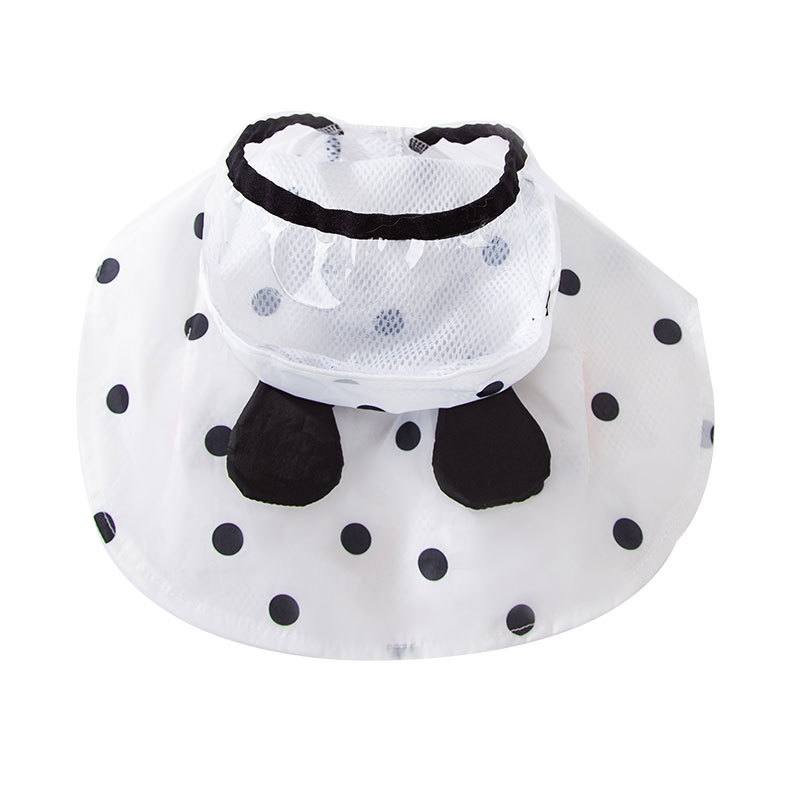 A fully printed polka dot bear raincoat, a cute two-legged puppy raincoat, a small dog pet, a teddy bear, and waterproof clothing Item Picture