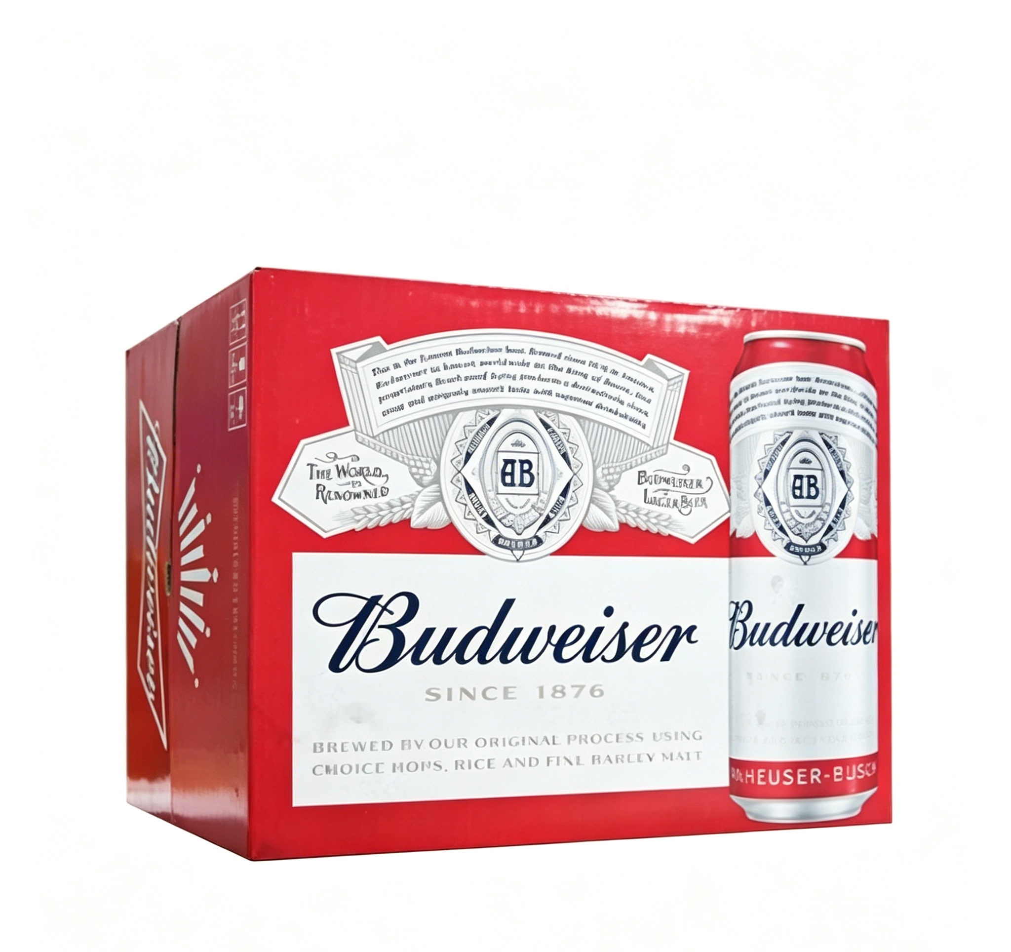 Free shipping! Budweiser Wheat Canned Mature Yellow Beer 500ml Canned Lock Freshness foam dense, fresh and delicious details Picture