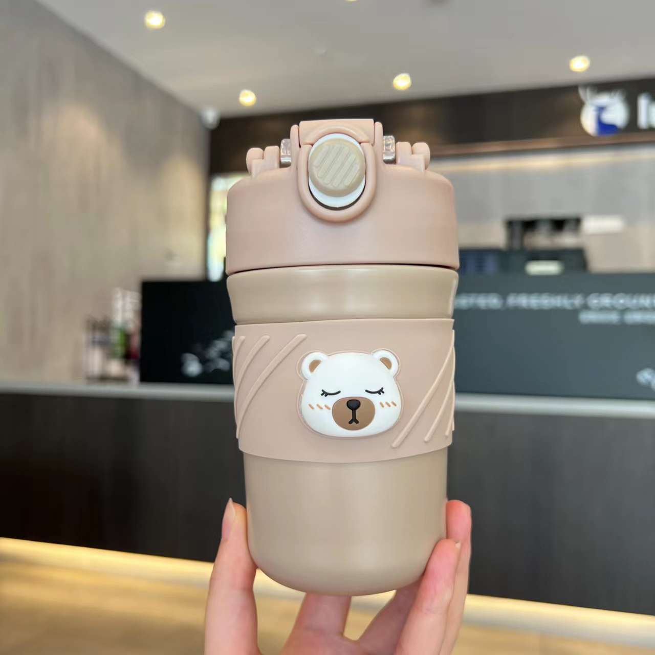 Light luxury dual-drink coffee cup 450ML Specification image
