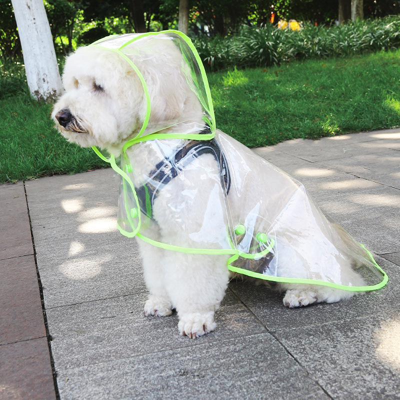 Cape-style design, pet raincoat, dog chain, leash, dog leash, pet leash details Picture