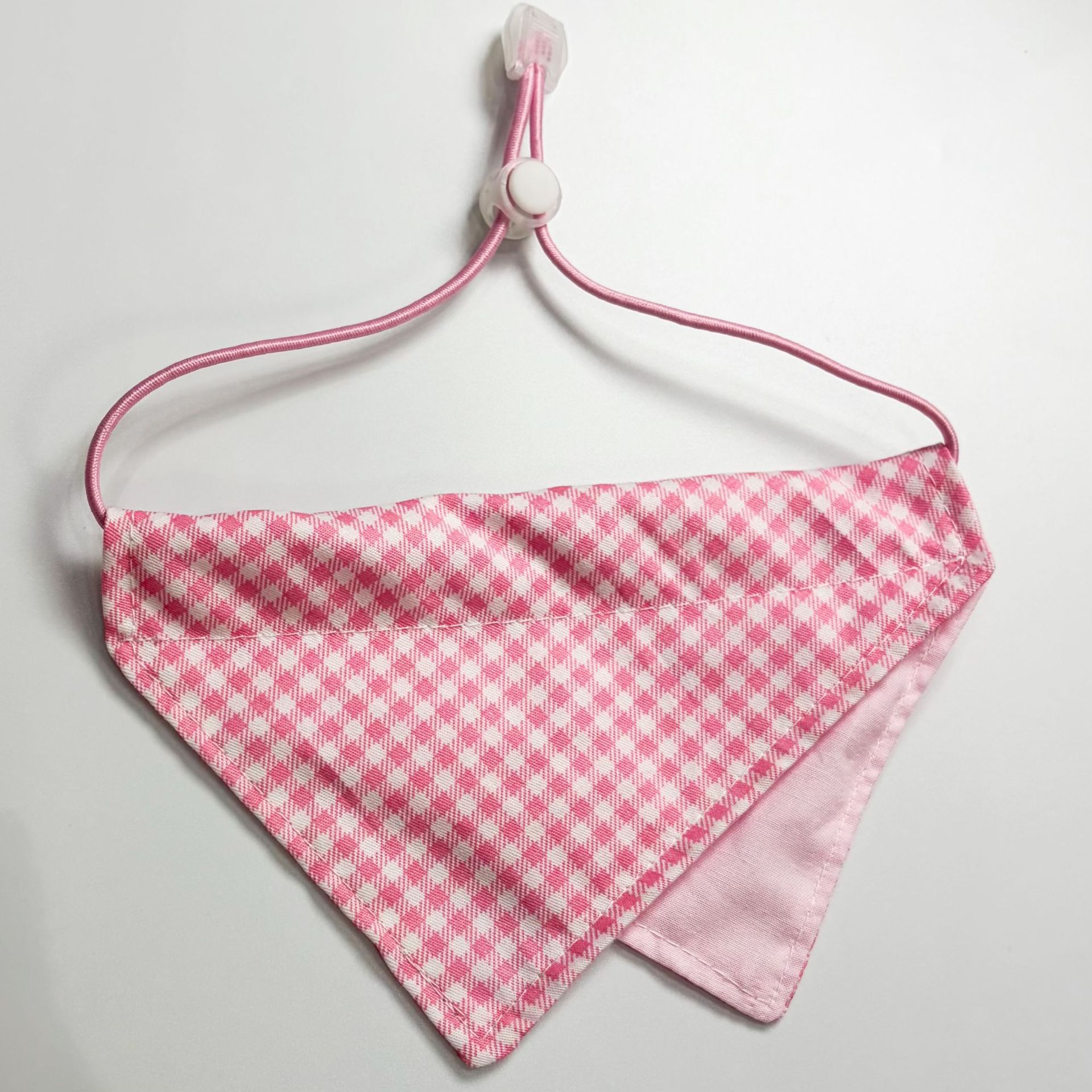 Yellow checkered pattern pet scarf, cat drool towel, woven scarf, pet accessory DIY, pet triangle scarf, checkered plain cute fabric patch, cat drool towel, small dog bichon Frise bib, fresh and clean Specification image