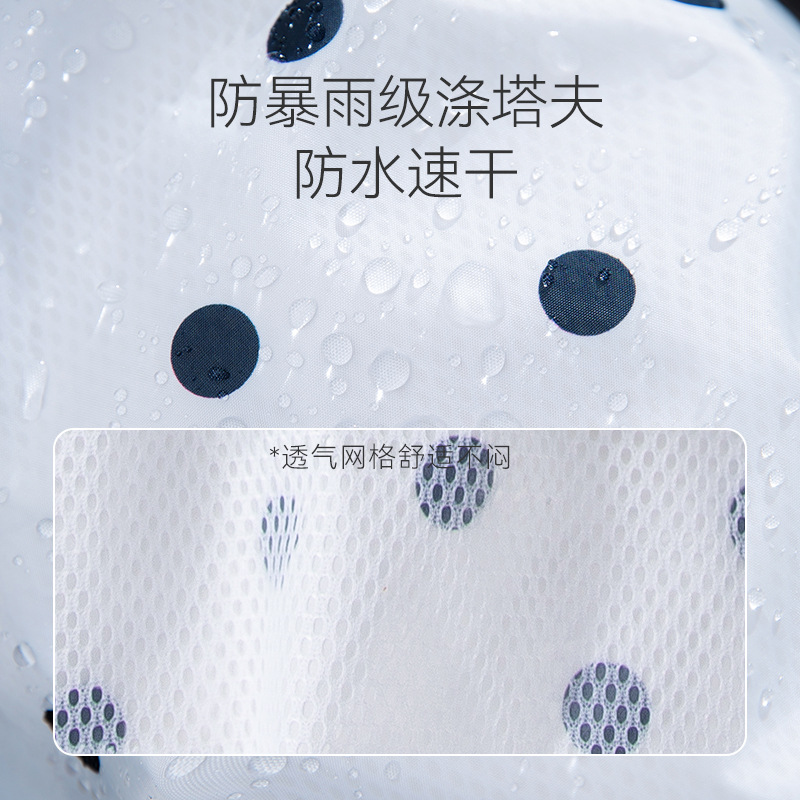 A fully printed polka dot bear raincoat, a cute two-legged puppy raincoat, a small dog pet, a teddy bear, and waterproof clothing Application Scenario