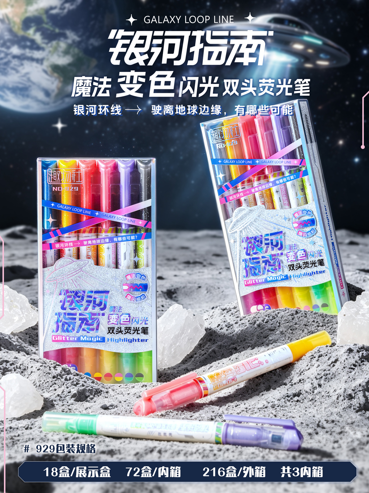 超时/荧光笔/熊猫/熊猫文具/百通旋转蜡笔产品图