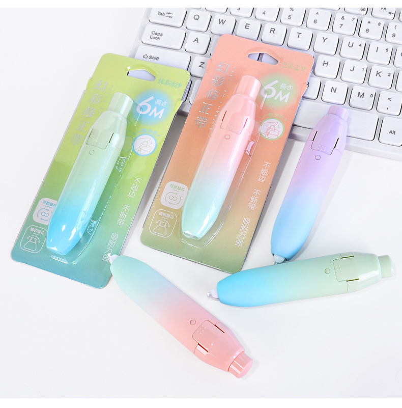 The same style correction tape as Xiaohongshu, with a high appearance level and a dreamy gradient color series, is a large-capacity smooth correction tape that can be pressed pic 11