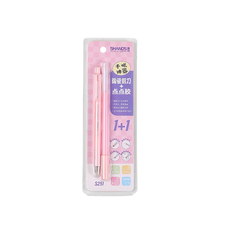 Shanzhi Pen-shaped dot glue Colored ceramic engraving knife pen planner Set Student art and craft knife glue Pen Quick-drying Item Picture