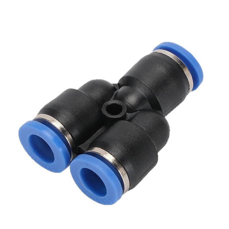 Pneumatic quick connectors, plastic air pipe quick connectors, PE three-way PK five-way, PU straight-through, PY pneumatic components details Picture