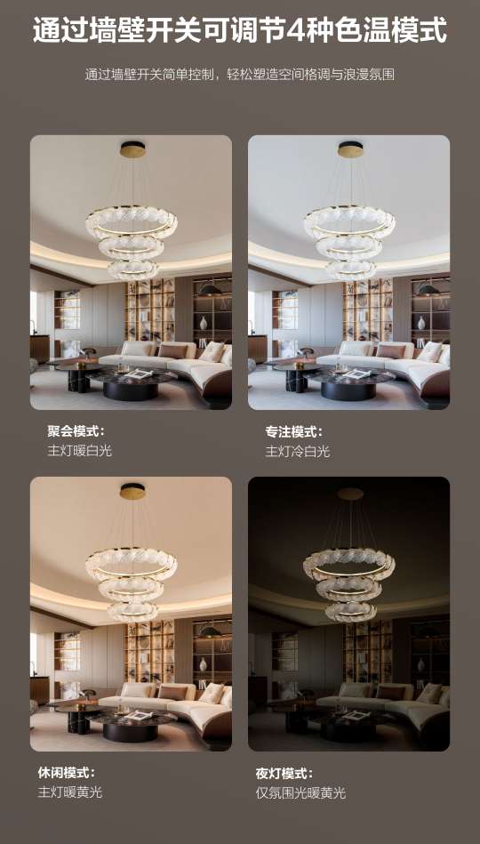 Philips Decorative Light Warm Feather Series LED chandelier detail image 5