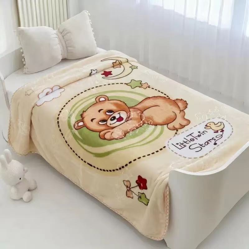 Cross-border foreign trade double-layer children's blanket, kindergarten student quilt, double-layer cloud blanket, baby blanket, children's nap blanket in autumn and winter Specification image