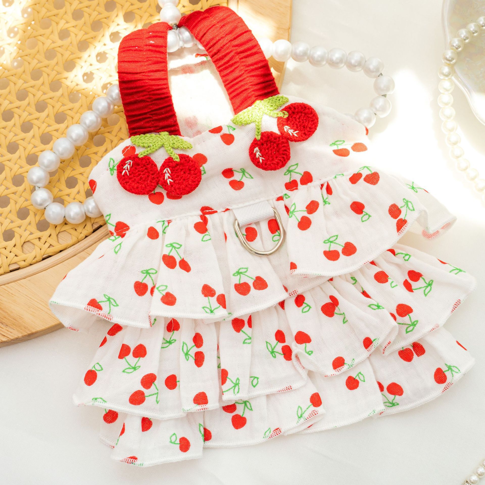 All-cotton pet dog and cat dresses, layered dog cake dresses, clothes, cat supplies, small and medium-sized dog wholesale for summer Specification image