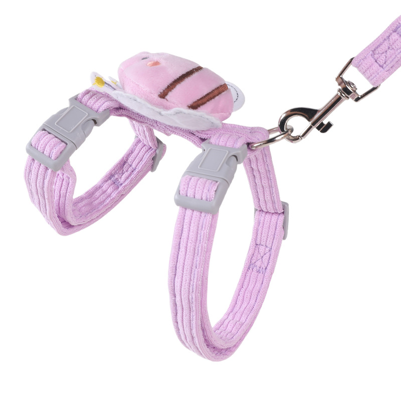 Pet supplies: Cat chest and back leash, breathable small dog leash, cat and dog leash, cartoon Item Picture