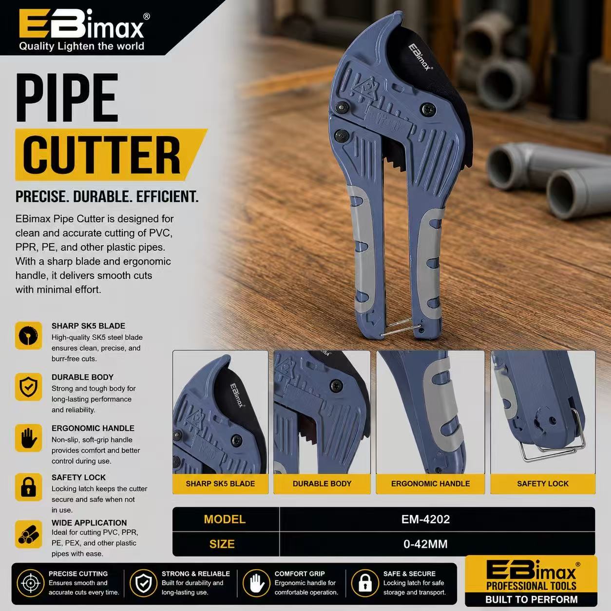 The main body of the blue pipe cutter is equipped with magnetic strips, metal sheet cutters, manganese sheets and PPR pipe scissors details Picture