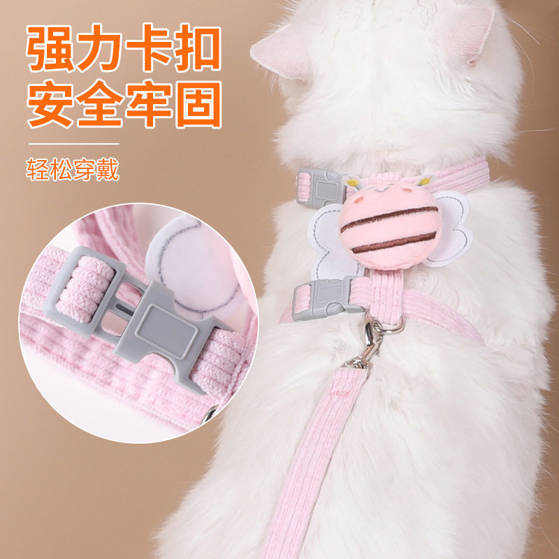 Pet supplies: Cat chest and back leash, breathable small dog leash, cat and dog leash, cartoon Specification image