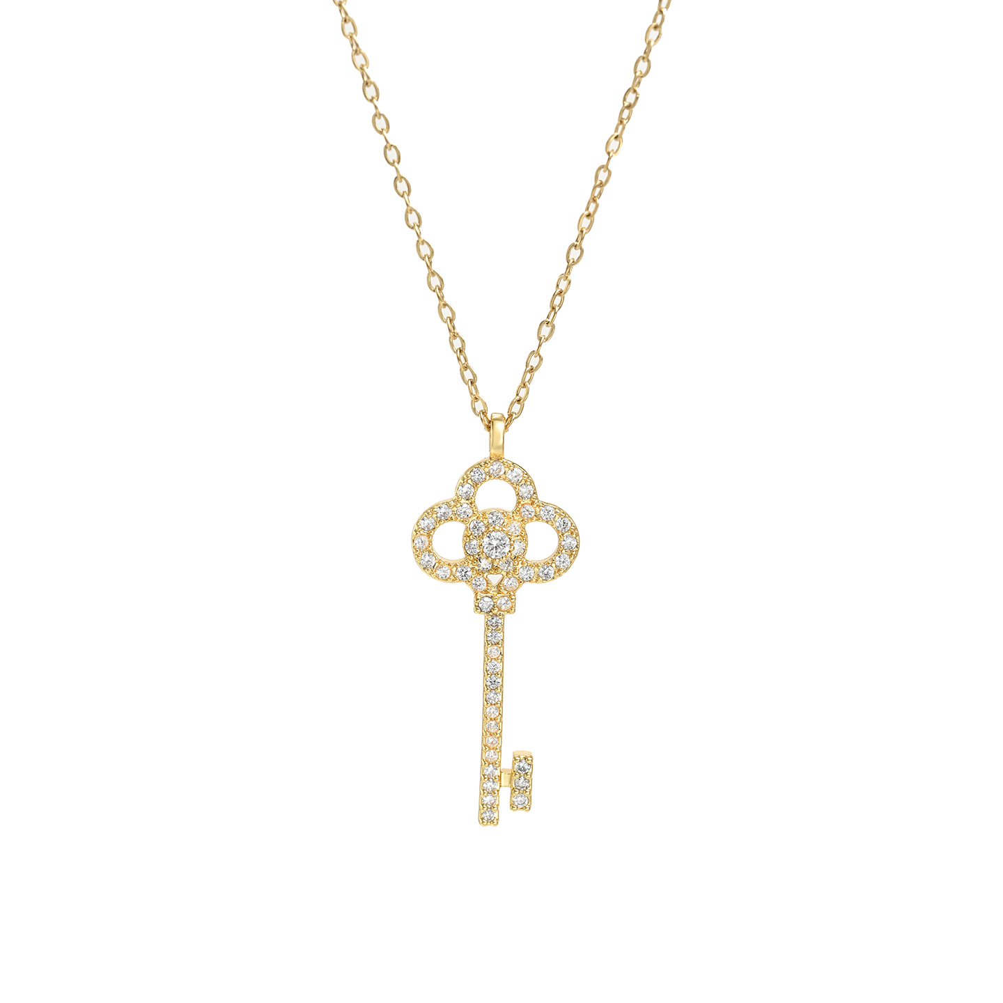 Ligero lujo nicho clave forma collar estilo de mujer alto sentido temperamento clavícula cadena pic 8