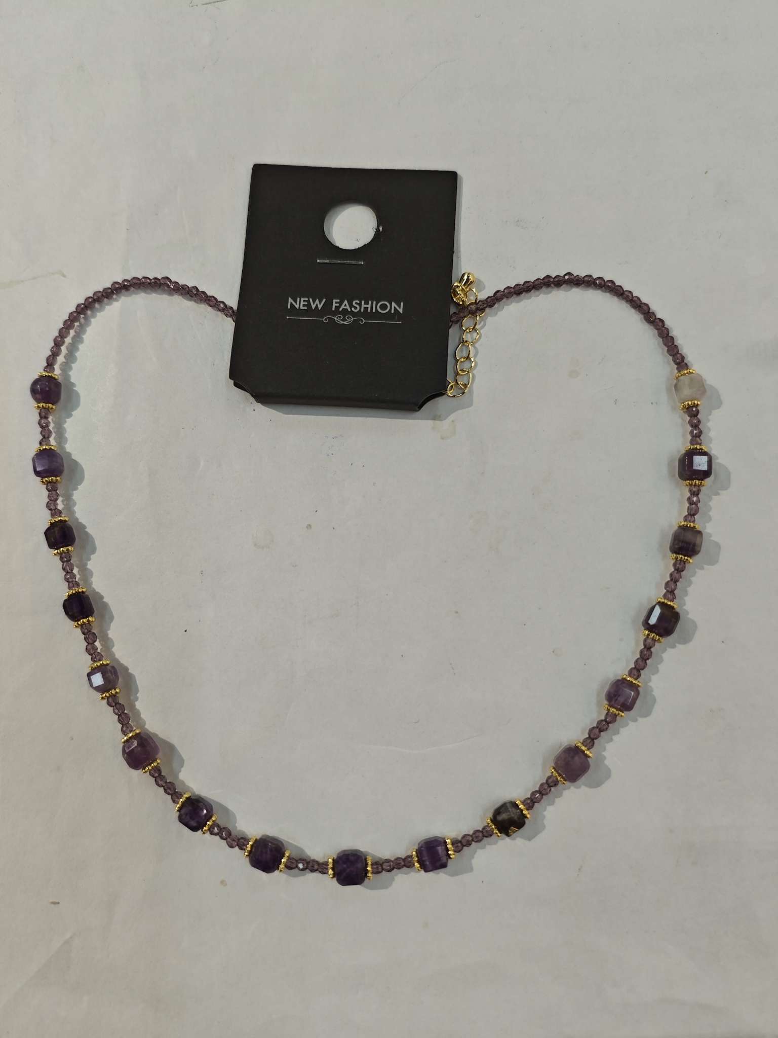 New necklace, a fashionable and elegant amethyst natural stone necklace detail image 5