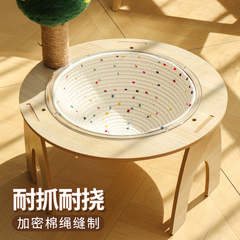 The space capsule cat bed pad, cotton rope woven cat climbing frame, is warm, cool, breathable, suitable for all seasons, scratch-resistant and washable