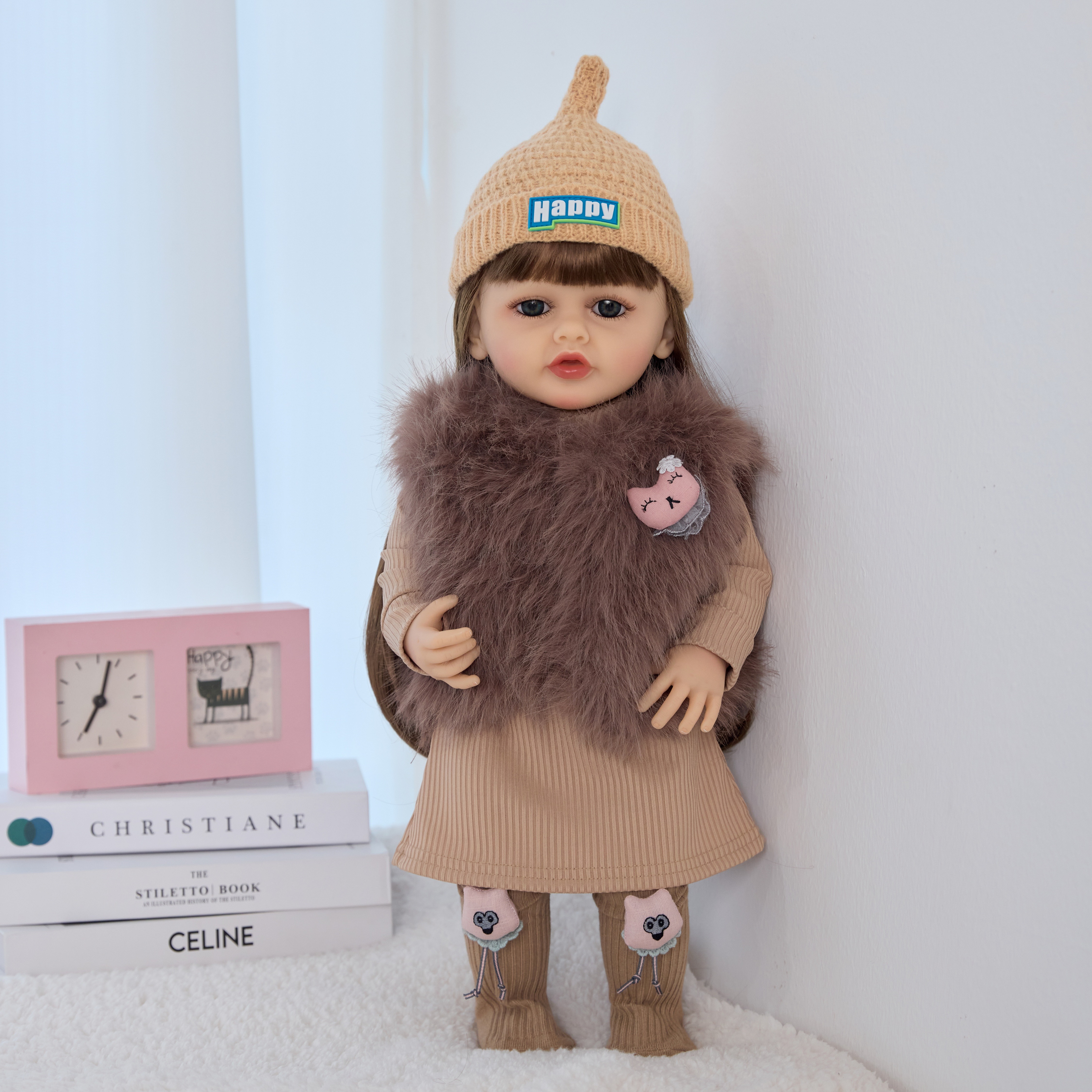 Cross-border 55cm emulación bebé reborn muñeca revestimiento de muñeca goma blanda niños juguetes bonecos acompañante dormir Item Picture
