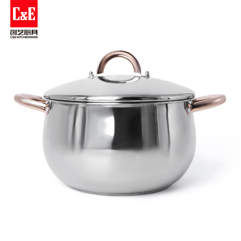 C&E Creative Kitchenware and Pot Set: Soup pot, hot pot, steamer, milk pot, uncoated frying and stir-frying pot, kitchen and household use Item Picture