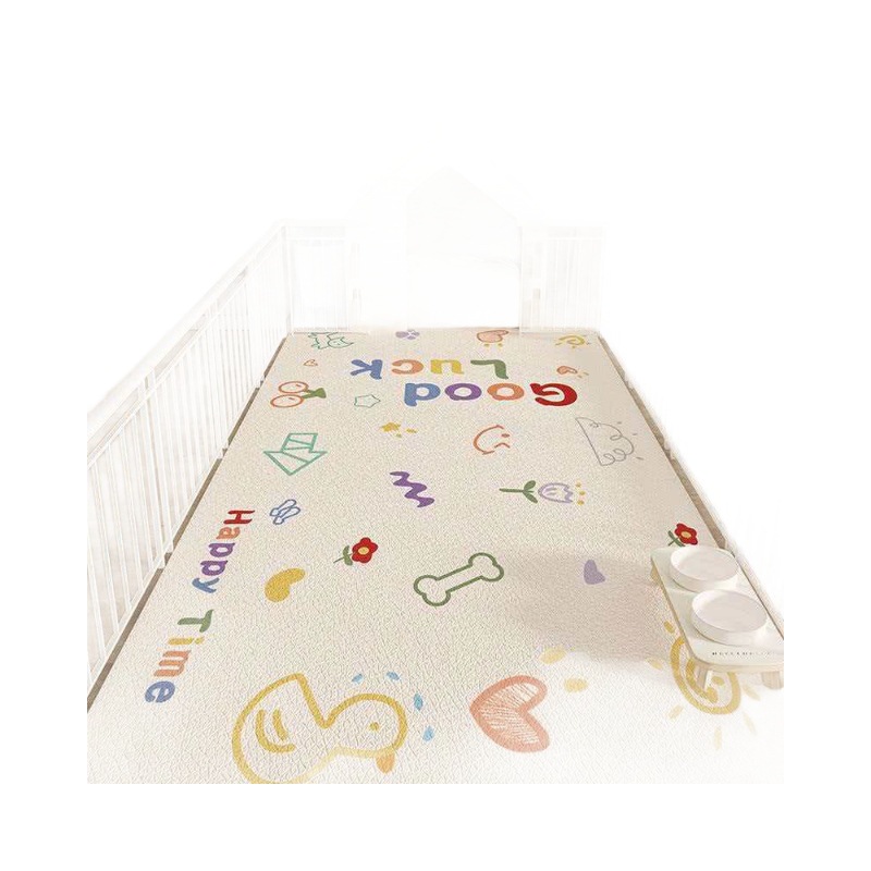 Waterproof and urine-proof pvc pet floor mat, dog-keeping special enclosure carpet, dog and cat dining mat, anti-slip dog cage mat Application Scenario