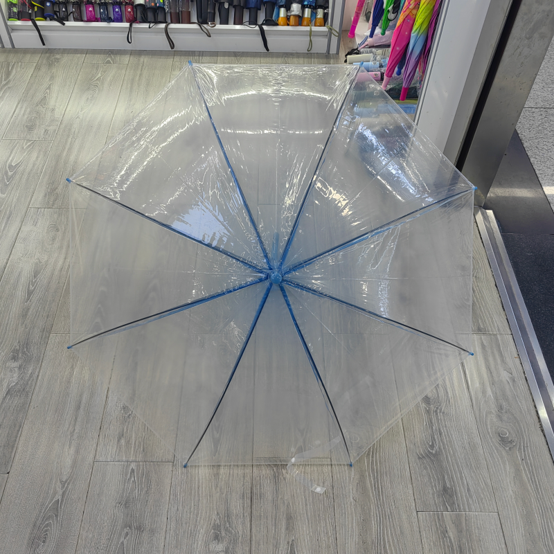 Hengdun's popular gradient transparent umbrella, a fresh and cute long-handled straight-stem umbrella, an 8-bone reinforced wind-resistant umbrella, a student commuting umbrella for school, a high appearance level, a popular street photography prop umbrella, available for wholesale and customized logo Specification image