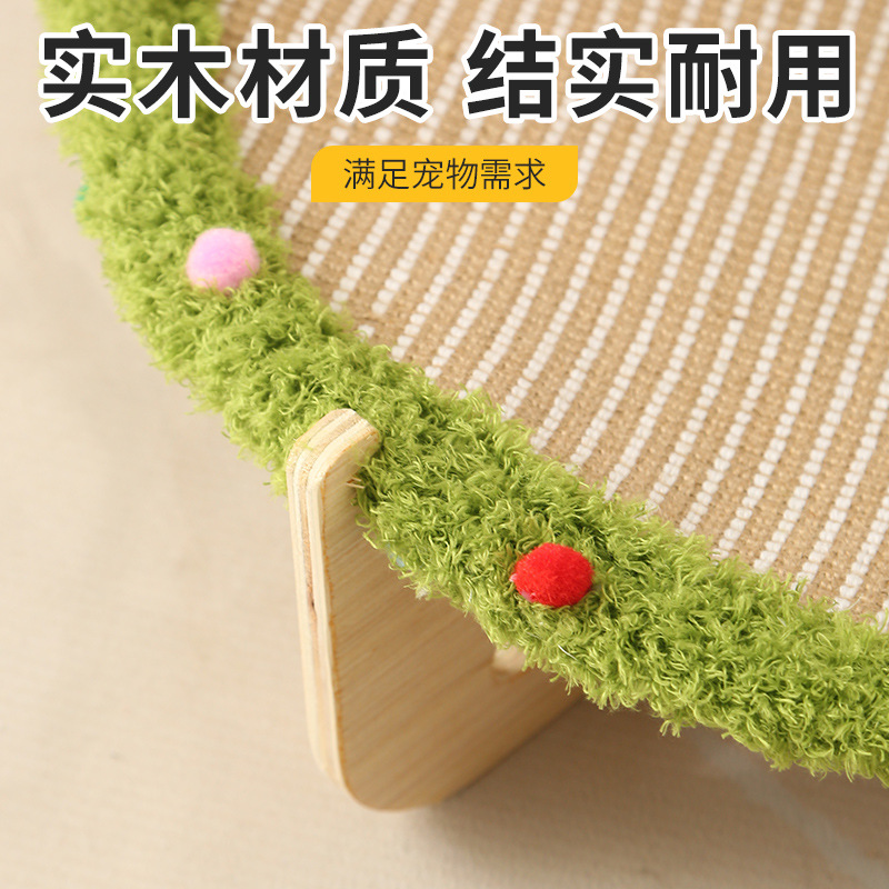 Linen trampoline, wooden cat bed, cat scratch board, hammock, integrated cat bed, all-season universal cat bed, dog bed, pet seat cushion details Picture