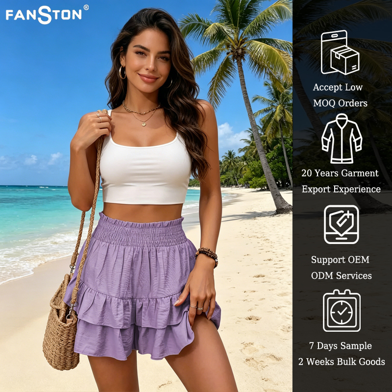 The 2026 new summer cross-border best-selling fashionable women's wide-leg shorts with a good drape and versatile casual skirt pants, women's short skirts