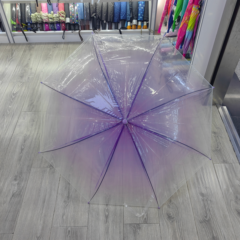 Hengdun's popular gradient transparent umbrella, a fresh and cute long-handled straight-stem umbrella, an 8-bone reinforced wind-resistant umbrella, a student commuting umbrella for school, a high appearance level, a popular street photography prop umbrella, available for wholesale and customized logo Application Scenario