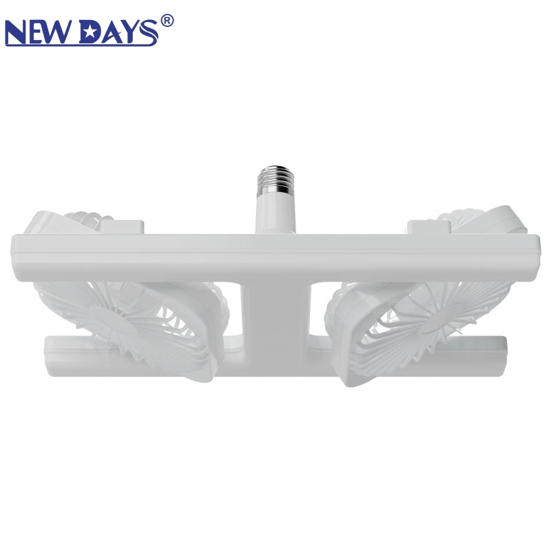 NEWDAYS marca cross-border nueva llegada led tornillo E27 doble ventilador de la luz con control remoto ángulo ajustable atenuación infinita ahorro de energía lámpara de ventilador de techo silencioso