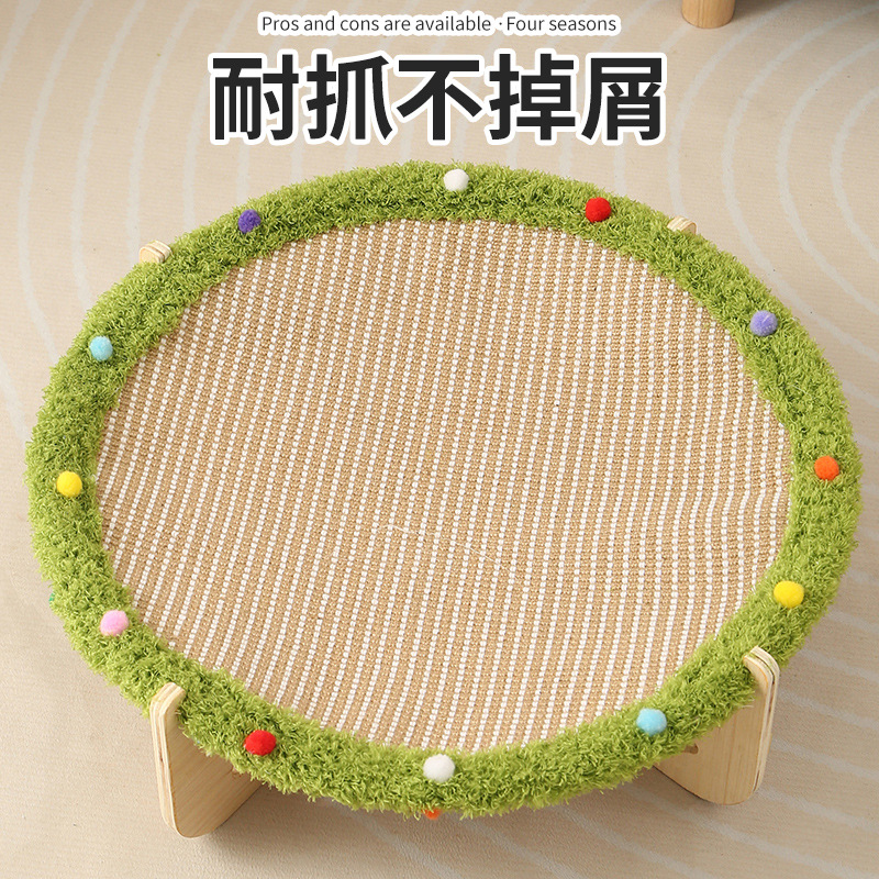 Linen trampoline, wooden cat bed, cat scratch board, hammock, integrated cat bed, all-season universal cat bed, dog bed, pet seat cushion