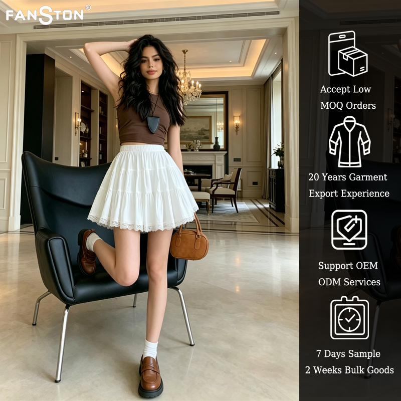 2026 Summer new mm Pure Desire style lace patchwork lace design white youthful and versatile cake dress