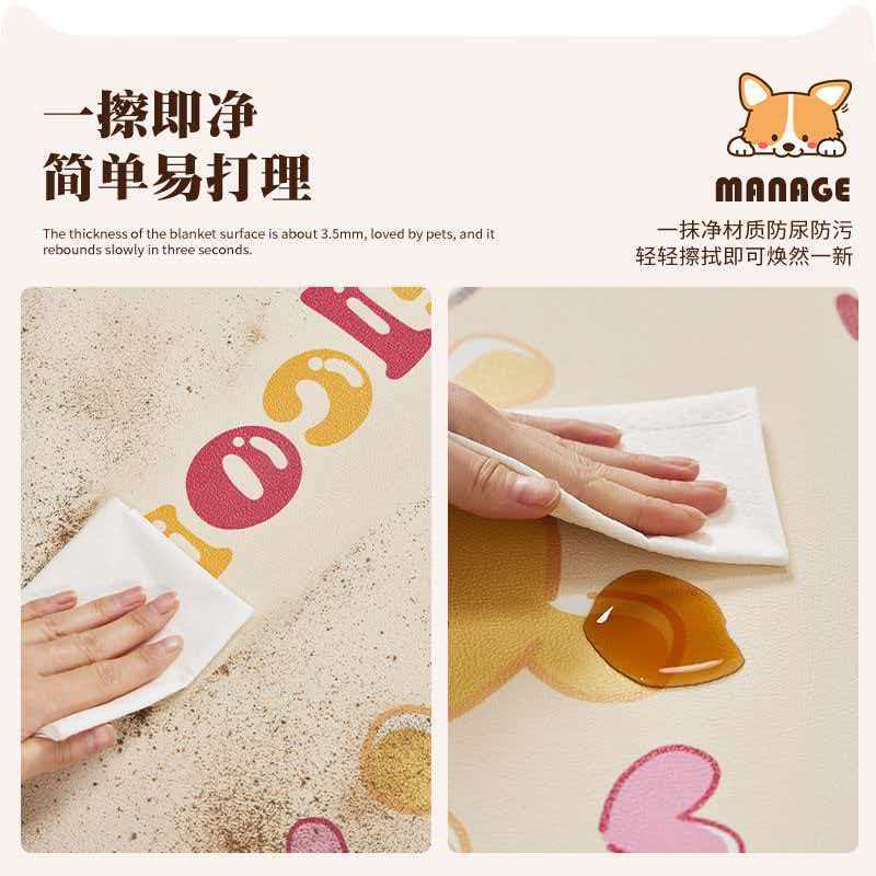 Waterproof and urine-proof pvc pet floor mat, dog-keeping special enclosure carpet, dog and cat dining mat, anti-slip dog cage mat details Picture