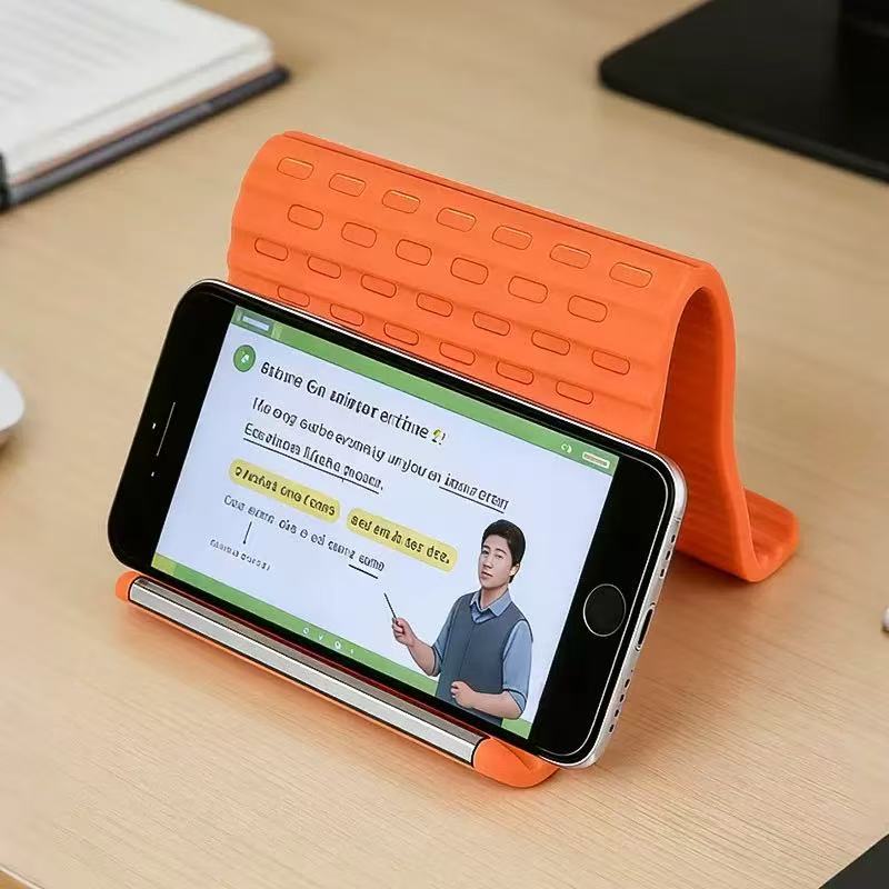 250727 Creative Folding Rubber Phone Stand, Silicone Desktop Tablet Notebook Stand, Creative Flexible Folding and deformation Lazy Phone stand details Picture