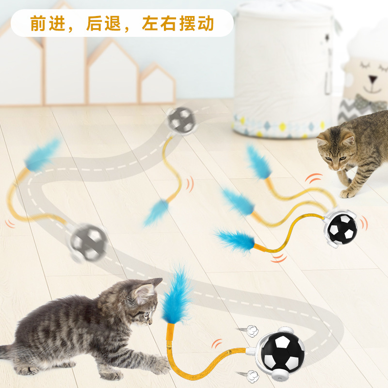 Transfronterizo nuevo producto mordida resistente eléctrico juguete gato bola rodante bola gato juguete desde hi interactivo pet saltar bola gato juguete details Picture